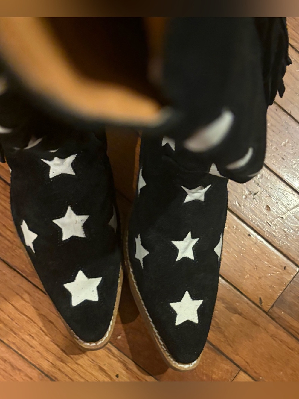 Dingo Superstar Women's Black Suede White Stars Boot Size 8.5 NEW - Picture 11 of 12